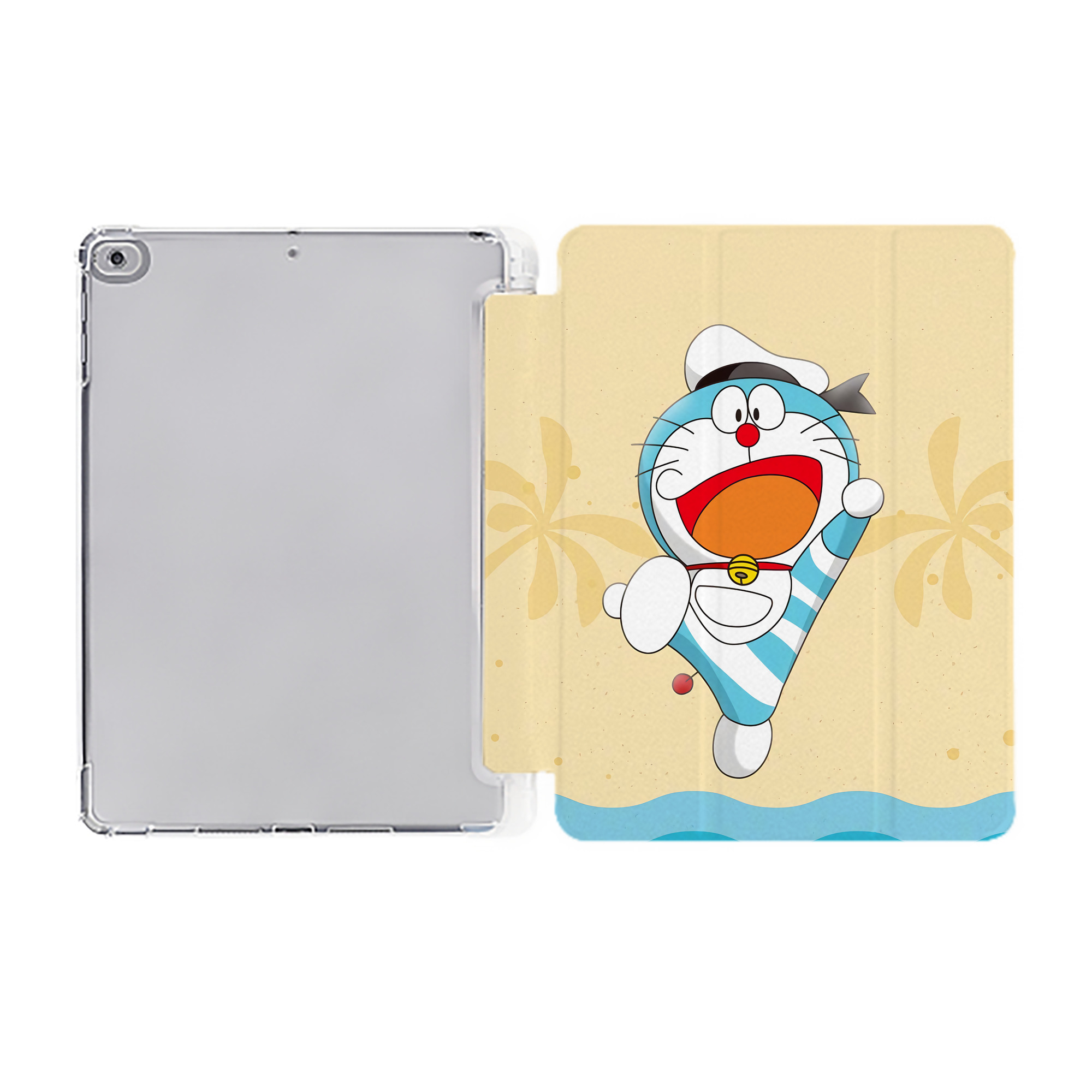 （画像用） ドラえもん Doraemon IPad ケース ペン収納付き 三つ折りスタンド PUレザー×シリコン 対応機種9.5/10.5/10.9インチ